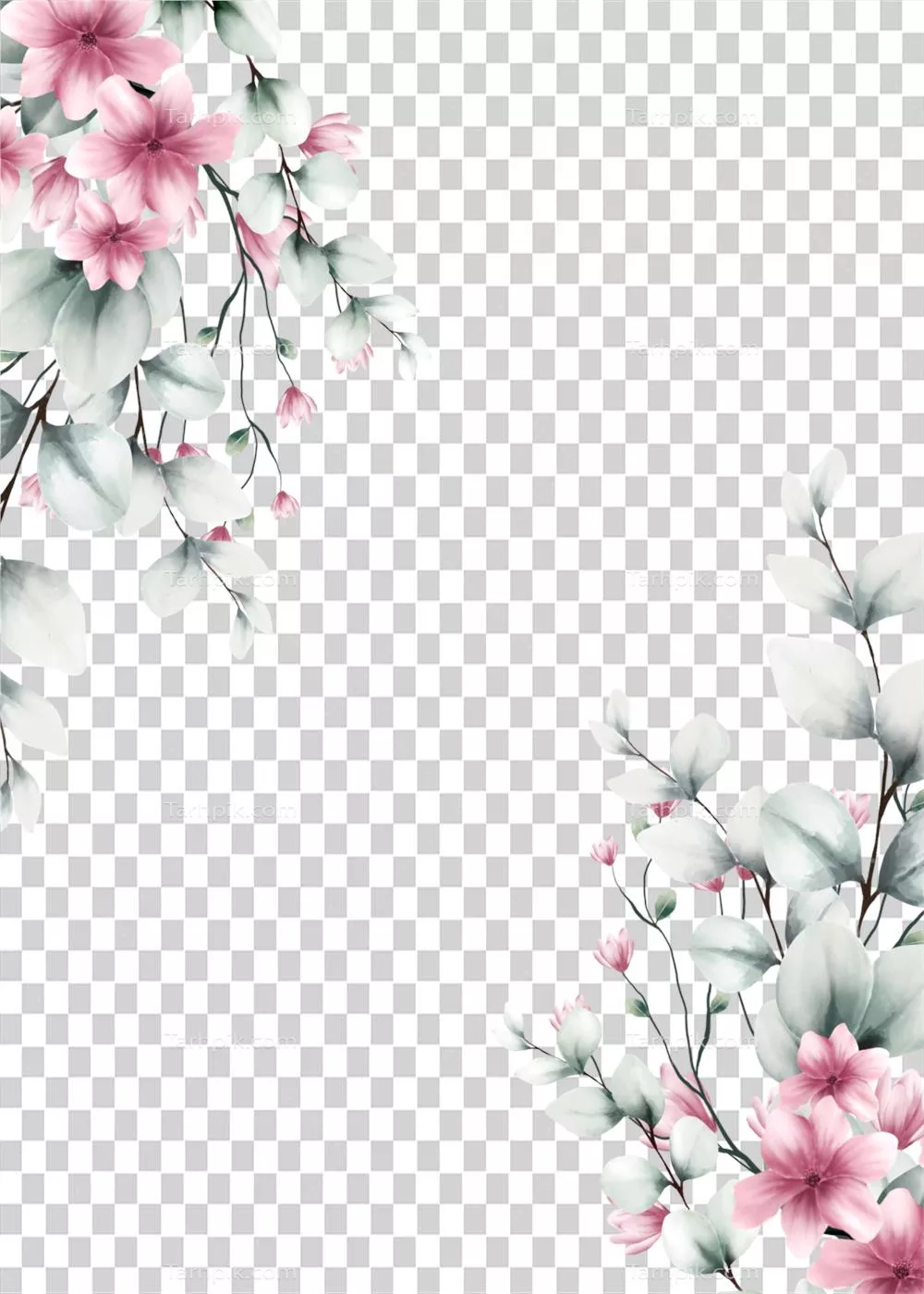 قاب گل آبی رنگ با فضا برای متن - طراحی هنری و خلاقانه