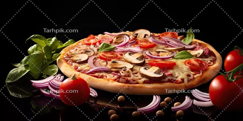 پیتزا پپرونی ایتالیایی سنتی: هنر گرافیکی و طعم لذیذ غذاهای سریع