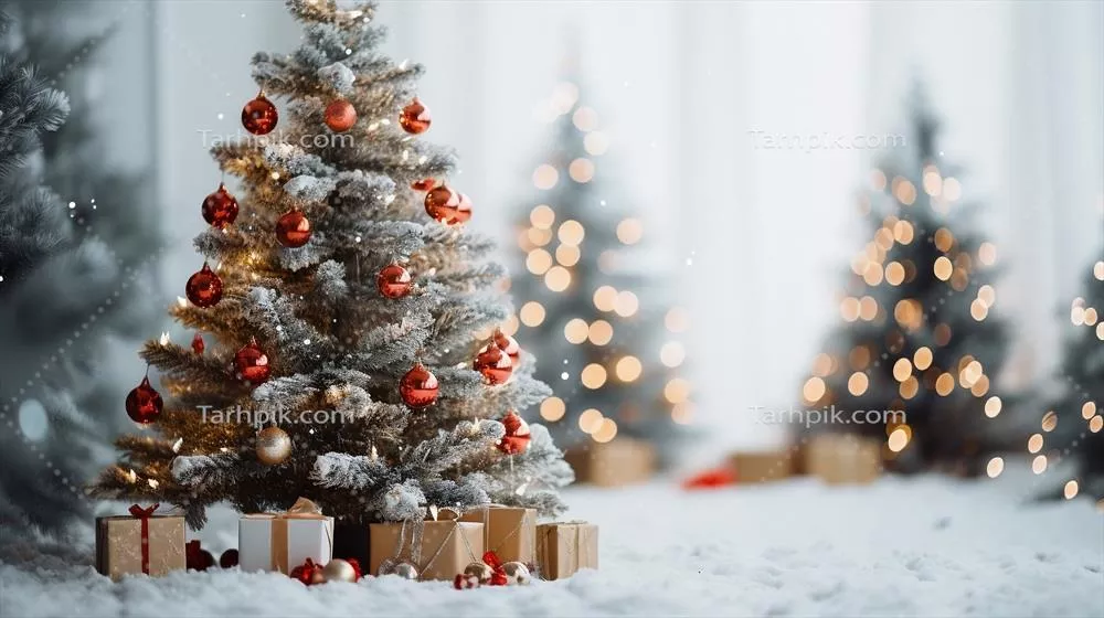 زمینه زیبای کریسمس با فضایی قابل تنظیم برای آرزوهای کریسمس
