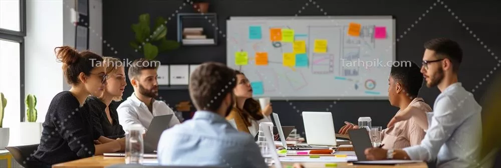 تصویر پس‌زمینه همکاری تیم‌های تجاری ایجاد شده با هوش مصنوعی