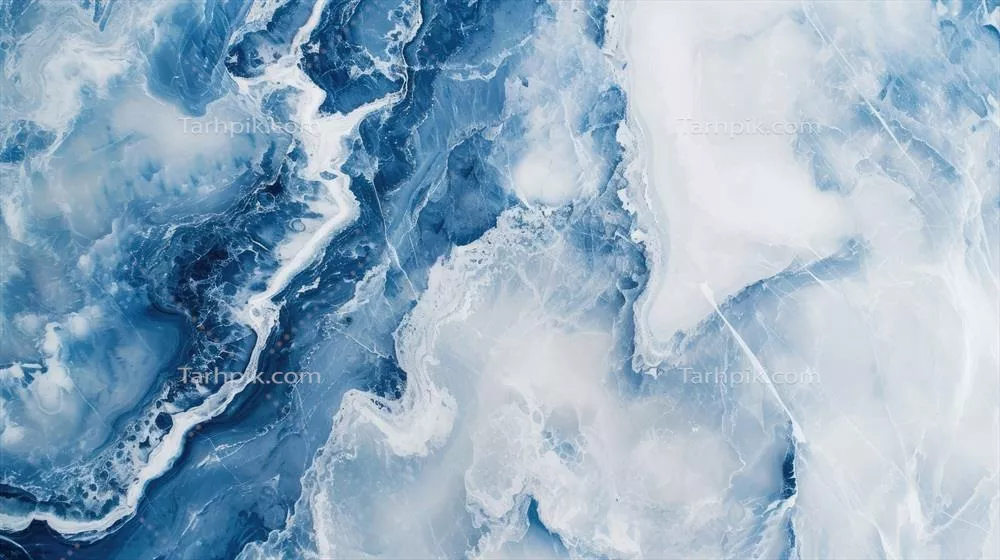 پرده‌نگاری بافت مرمر لوکس آبی و سفید با وضوح بالا برای زمینه‌های مجلل