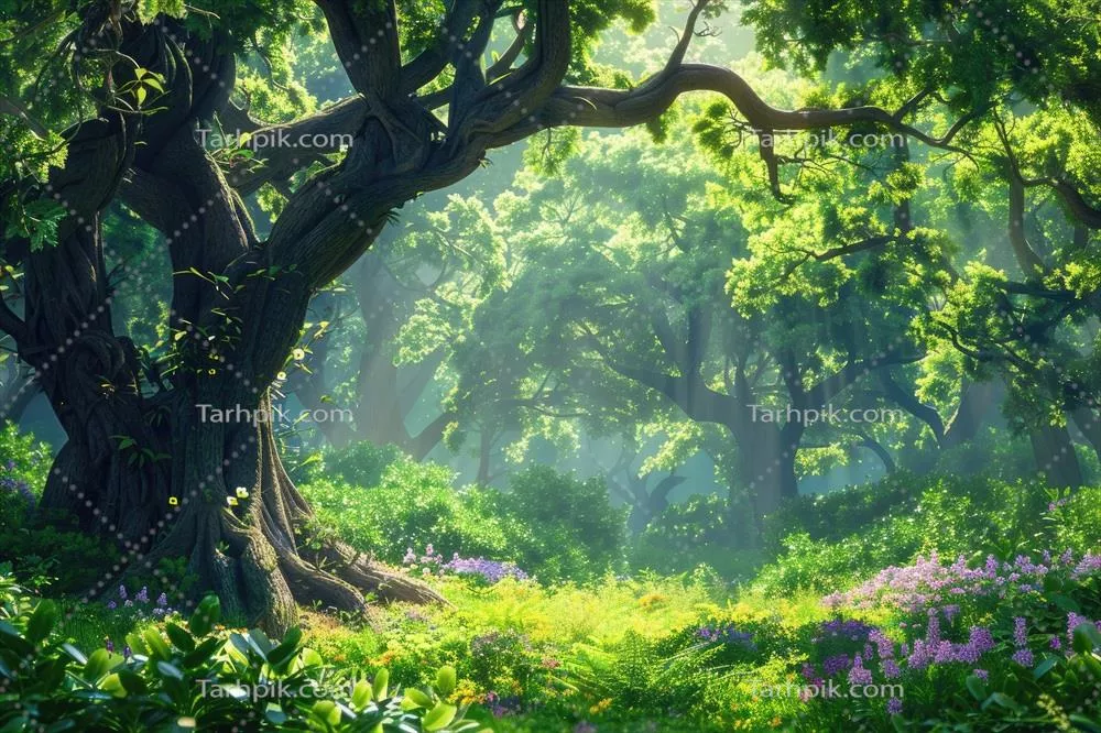 حکایت زیبای جنگل جادویی با درختان بزرگ و پوشش گیاهی فوق العاده