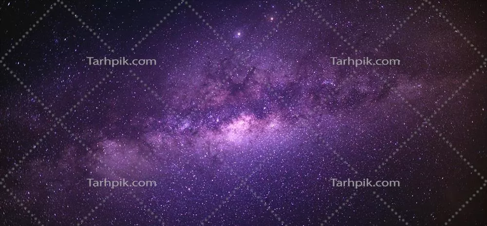 نقاشی مناظر با کهکشان راه شیری در آسمان شب پر از ستاره