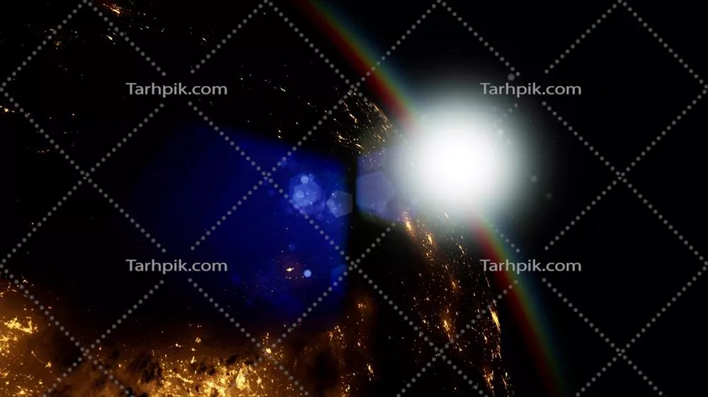 تصویری جامع از فضا، خورشید و سیاره زمین در شب