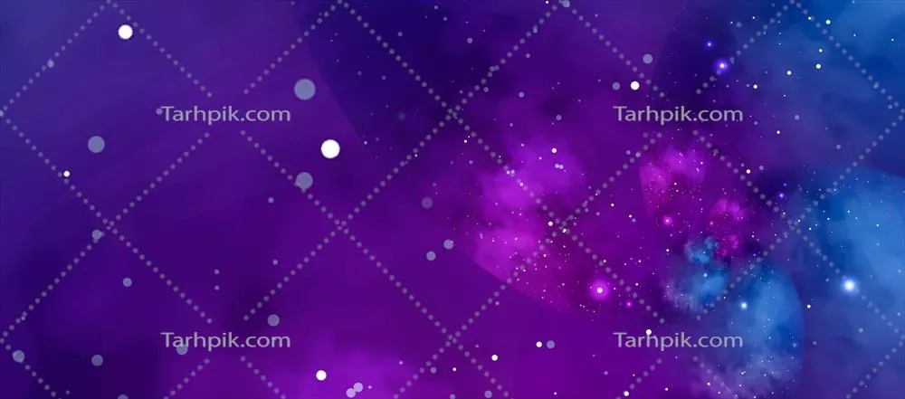 پس زمینه ستاره‌ای با نبیولا آبی و بنفش: مفهومی برای علم نجوم فضایی و کهکشان