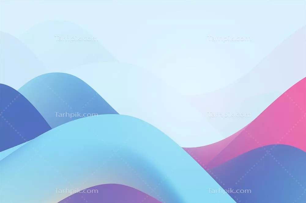 تصویر سهبعدی منحنی گرادیان ماوراء بنفش و آبی با پسزمینه نرم و روان