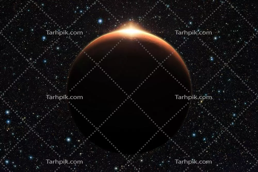 نگاهی به سیاره مریخ با طلوع آفتاب در فضا – عناصر تصویر ارائه شده توسط ناسا