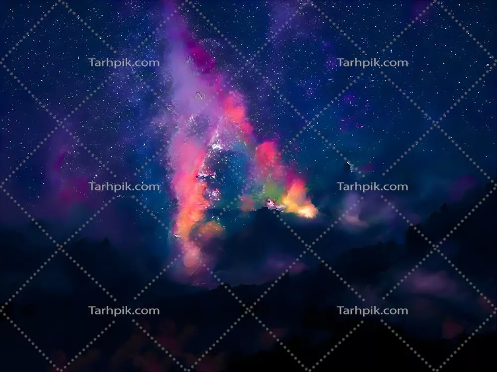 عکسهای شب رنگارنگ کهکشان راه شیری و نور صورتی در کوهستان‌ها