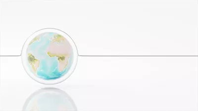 کره زمین درون گوی شفاف کریستالی: طراحی بنر برای توسعه انرژی پایدار