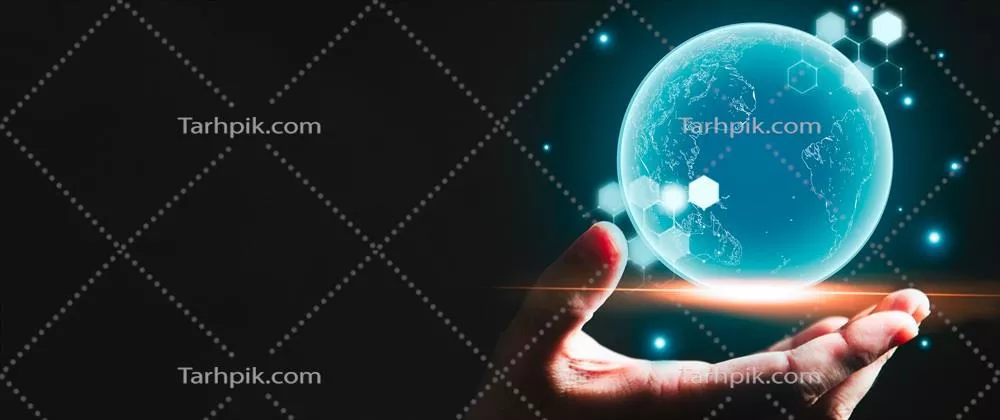 بیزینسمن با دست خود زمین هولوگرافی درخشان آبی را در پس‌زمینه‌ای سیاه نگه داشته است