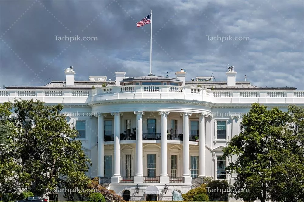 کاخ سفید در روز آفتابی: نمای باشکوه و آرامش بخش پایتخت آمریکا