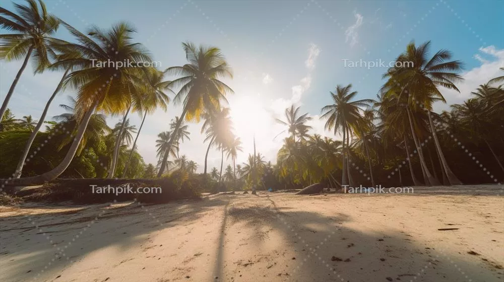 بهشت گرمسیری با نخلهای نارگیل و ساحل شنی سفید و لاگون مخملی