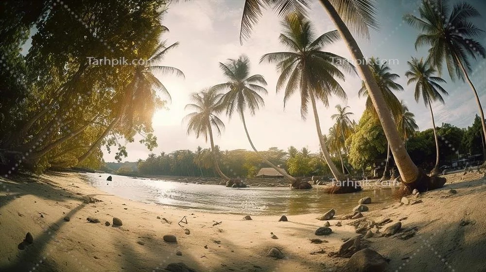 بهشت استوایی با درخت نخل نارگیل و سواحل ماسهای سفید و لاگونها