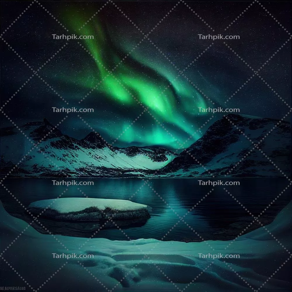 عکس شگفتانگیز از شفق قطبی در شب دریاچهای زیر آسمان ستارهای