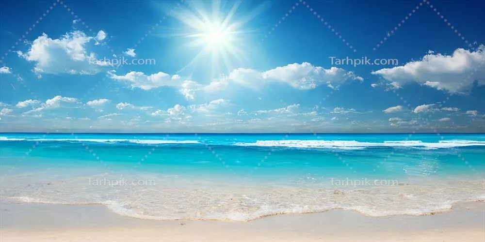 تضاد زیبای طبیعت گرمسیری و امواج دریا به ساحل با خلق آثار هوش مصنوعی