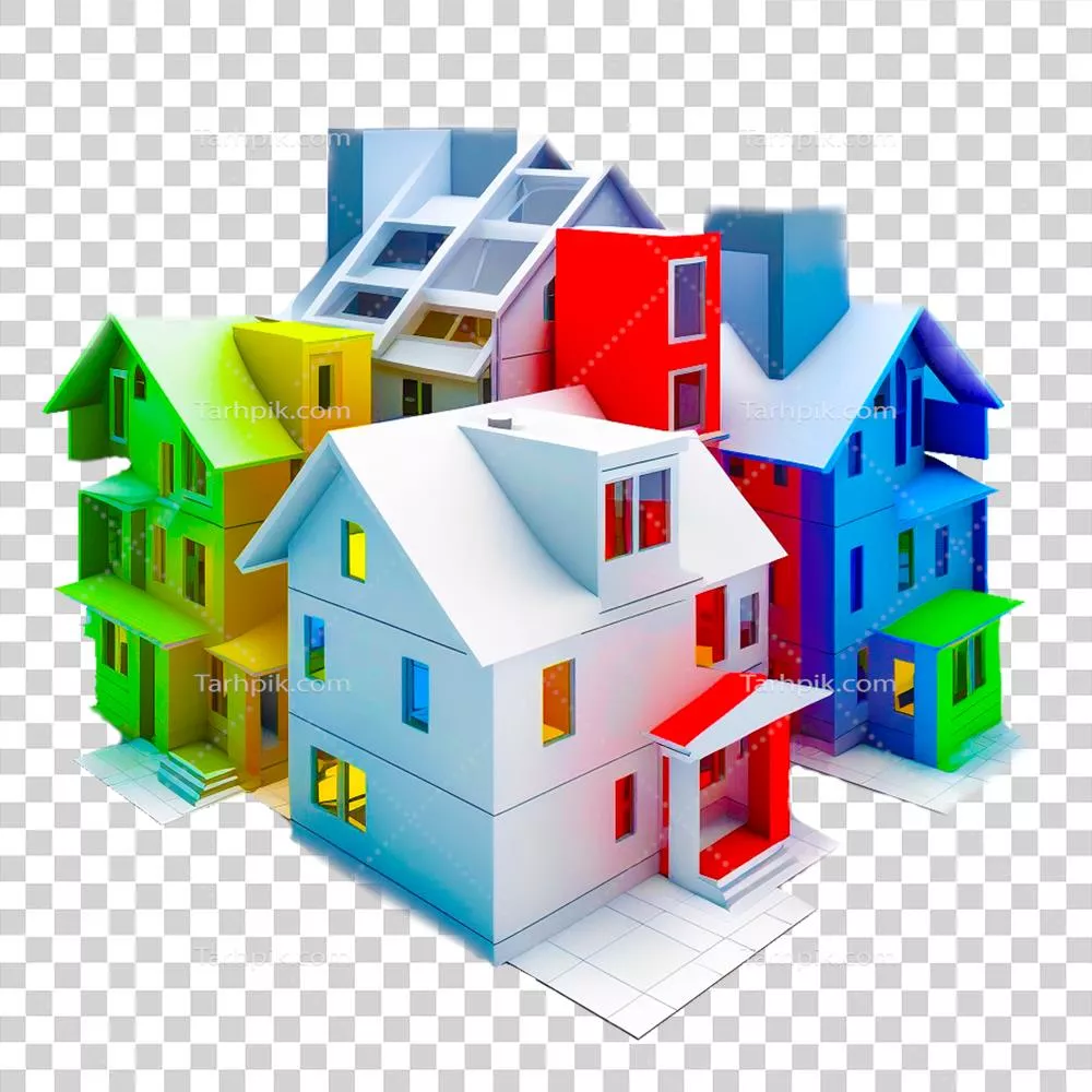 خانه‌های رنگارنگ کارتونی زیبا و جذاب برای کودکان
