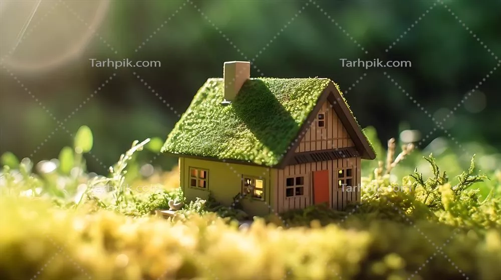 خانه چوبی مینیاتوری زیست محیطی در بهار: مفهوم سبز و دوستدار محیط زیست