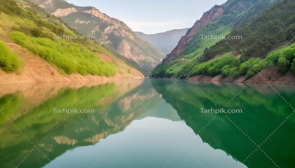 زیبایی پاییزی طبیعت: انعکاس قله کوه آرام در برکه