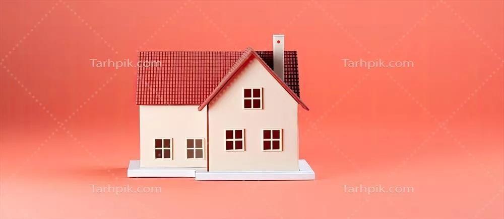 مدل کوچک یک خانه بر روی پس زمینه صورتی ایجاد شده با تکنولوژی هوش مصنوعی مولد