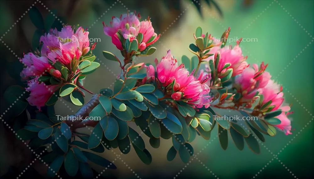 رمانس طبیعی: زیبایی تازه گل pink در نمای نزدیک تولید شده توسط هوش مصنوعی