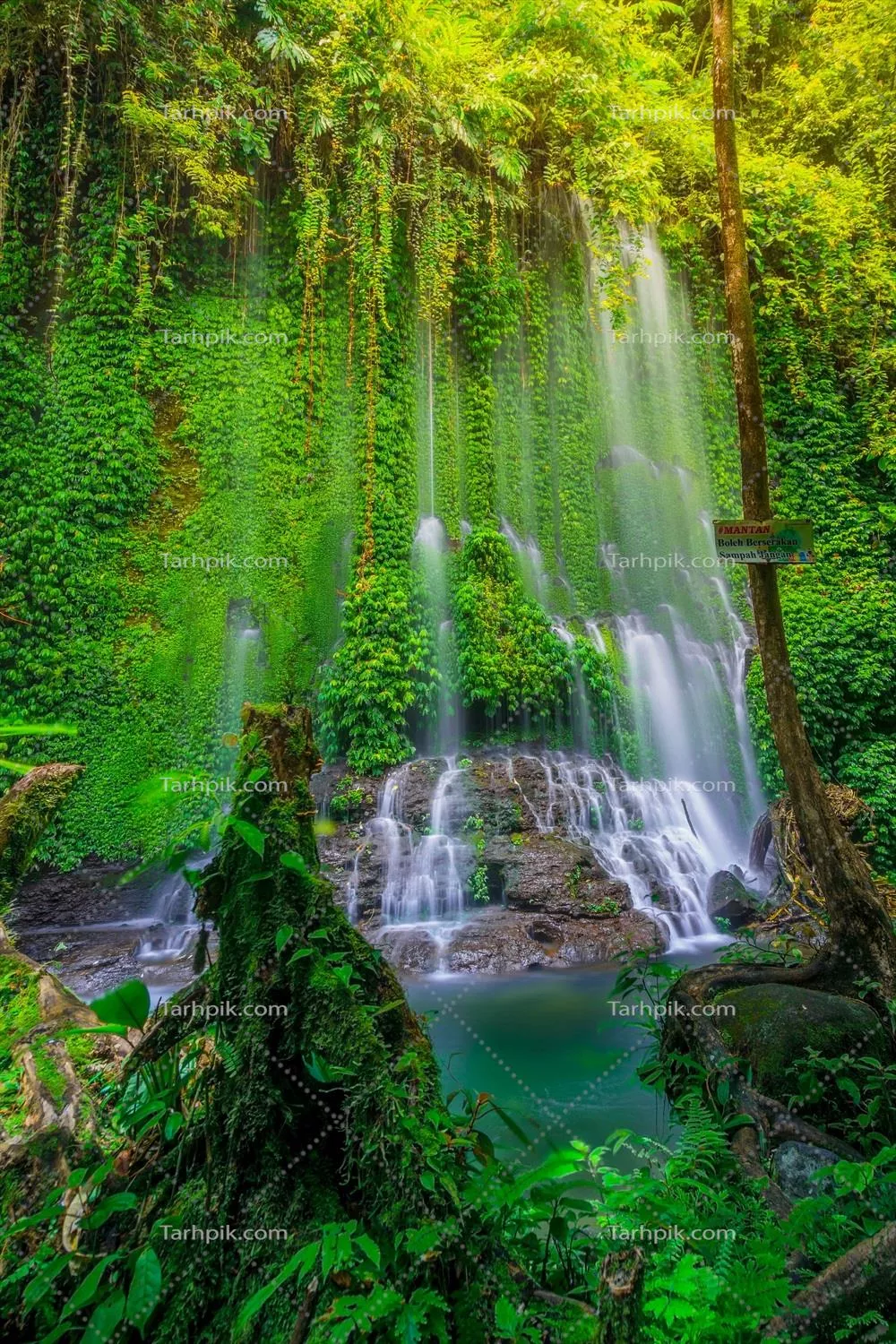 چشم انداز زیبای صبحگاهی در اندونزی با مناظر طبیعی و رنگ های زنده