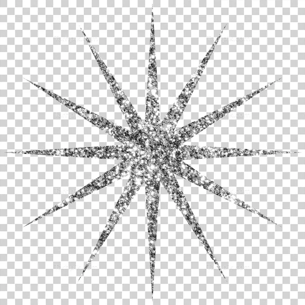 کلیپ آرت شفاف ستاره درخشان و زرق و برق دار با عنصر کیهانی