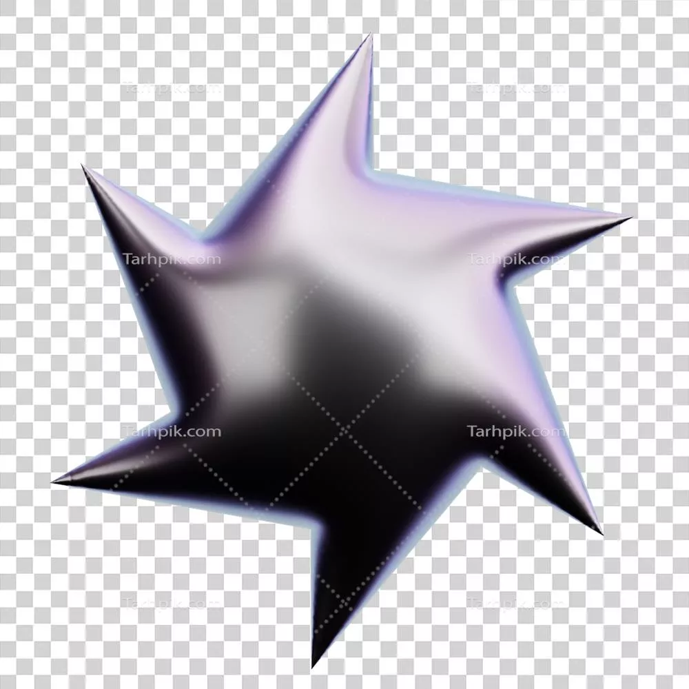 شکل سهبعدی انتزاعی ستاره با رنگهای گرادیانت