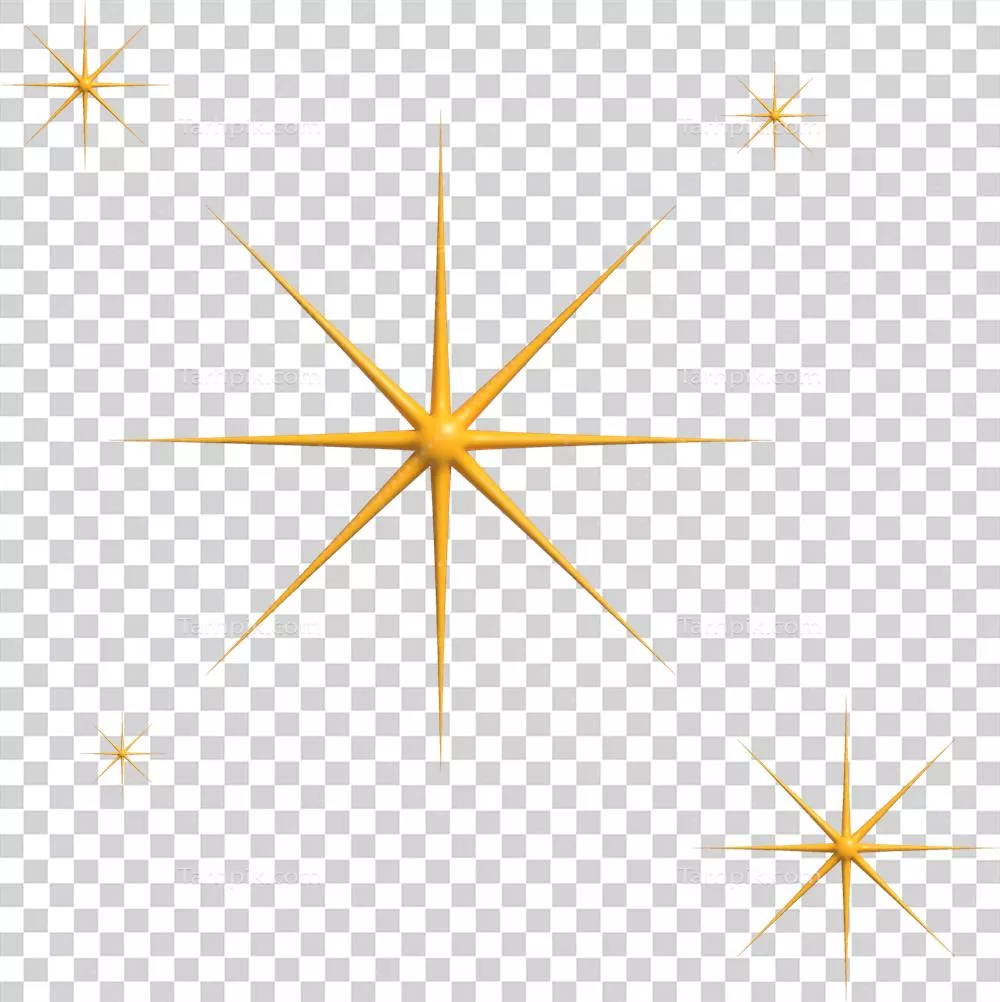 چشمک زدن و درخشش ستاره های زرد 3 بعدی با افکت نورانی و آتش بازی