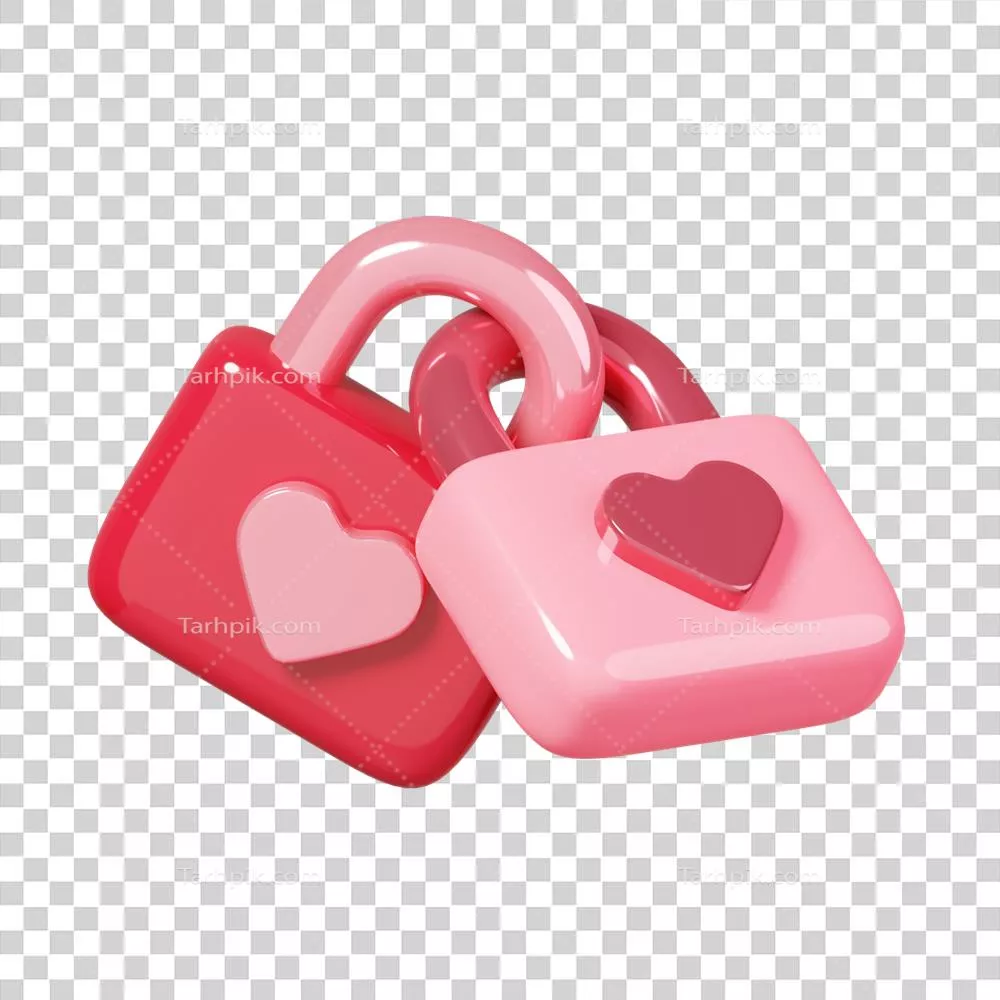 نماد قفلهای دوگانه به هم پیوسته با قلب برای روز ولنتاین 14 فوریه