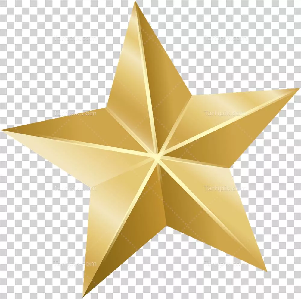 عنصر گرافیکی ستاره طلایی برای طراحی و تبلیغات خلاقانه