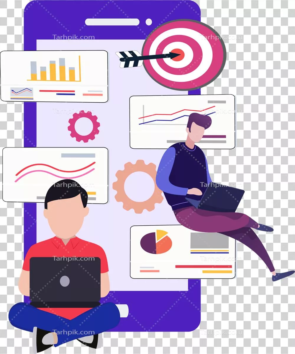 تصور مفهوم بازاریابی دیجیتال با نمایشگر اینفوگرافیک روی صفحه تلفن همراه
