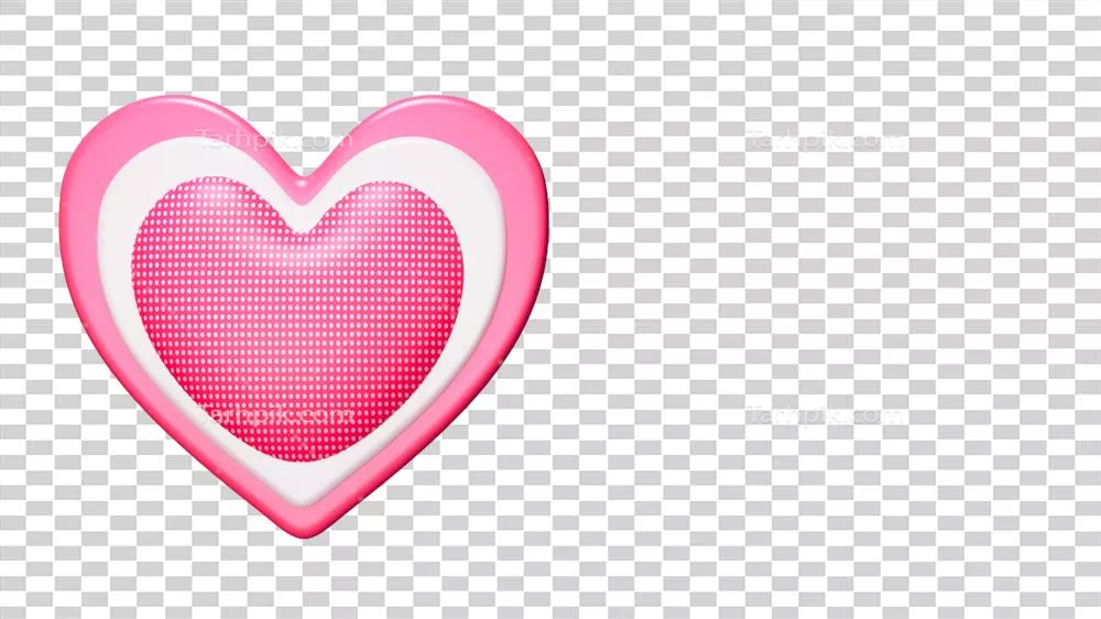 قاب سه بعدی شکل قلب با طرح نقطهای به رنگ صورتی و سفید