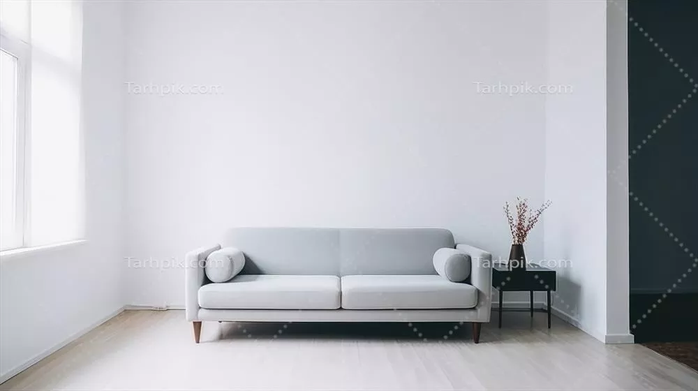 تصویرسازی مدرن داخلی اتاق نشیمن با استفاده از هوش مصنوعی
