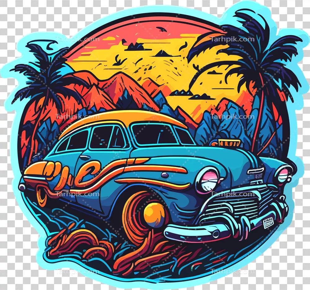 برچسب لوگوی خودروی وینتیج مترو با طراحی تولیدی هوش مصنوعی