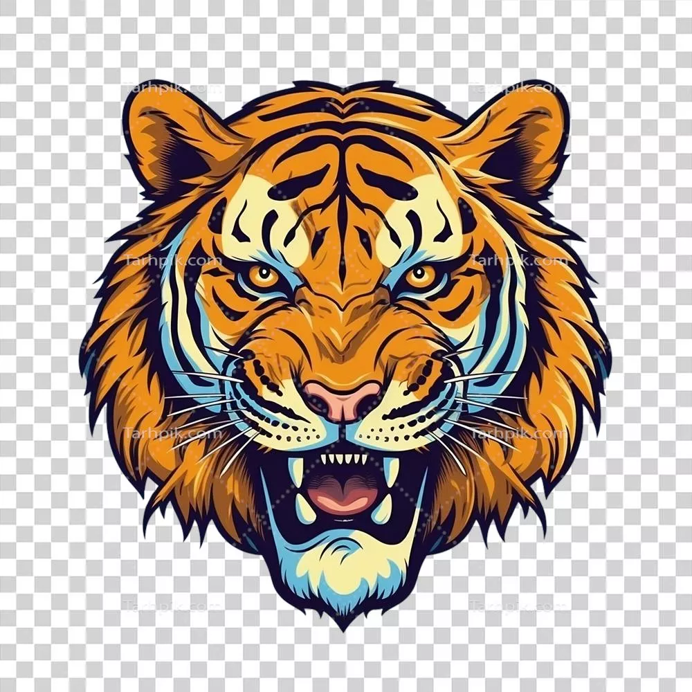 لوگوی جذاب ببر به صورت هوش مصنوعی بدون پسزمینه