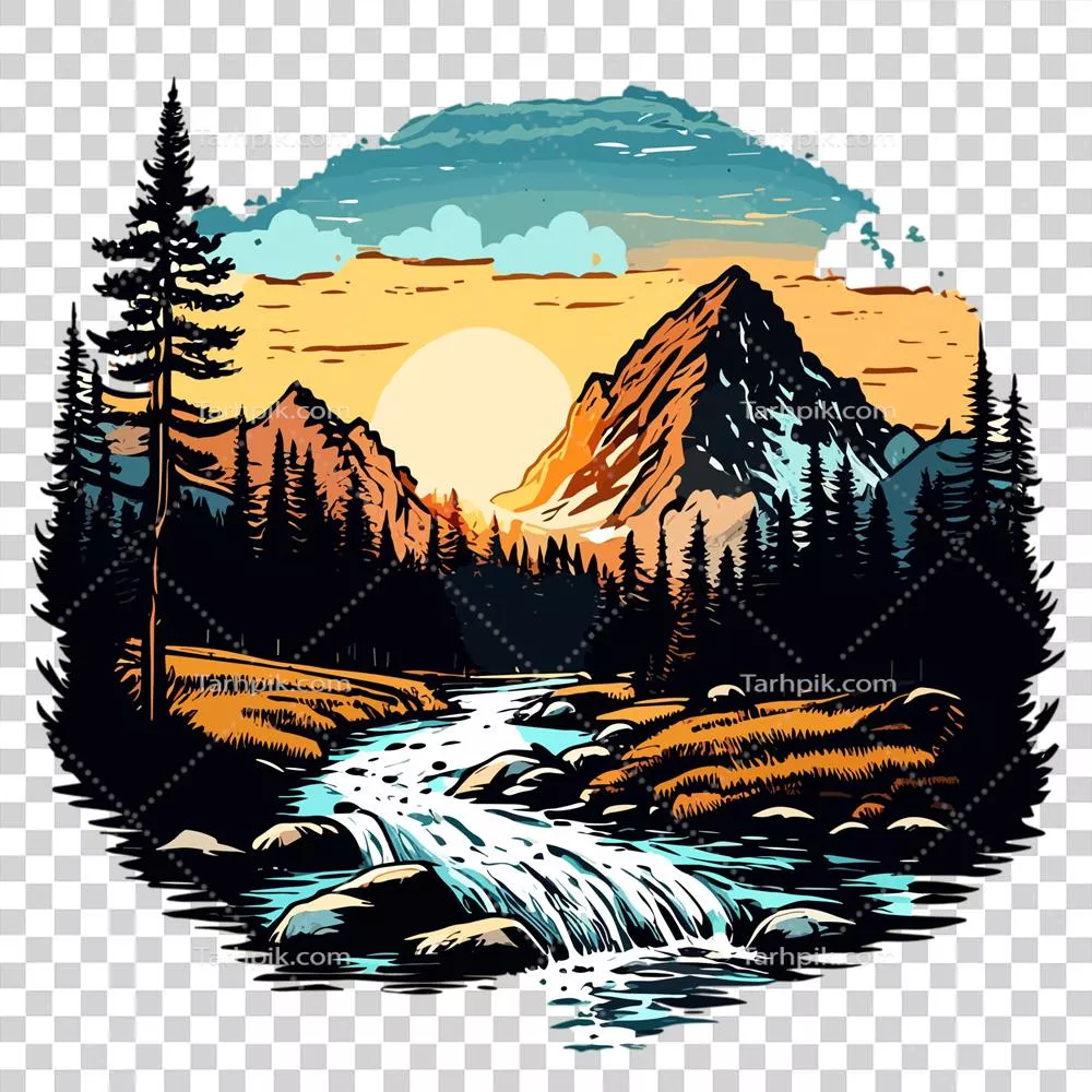 طراحی گرافیکی کوهستان برای تیشرت و پوشاک با الهامگیری از ماجراجوییهای فضای باز