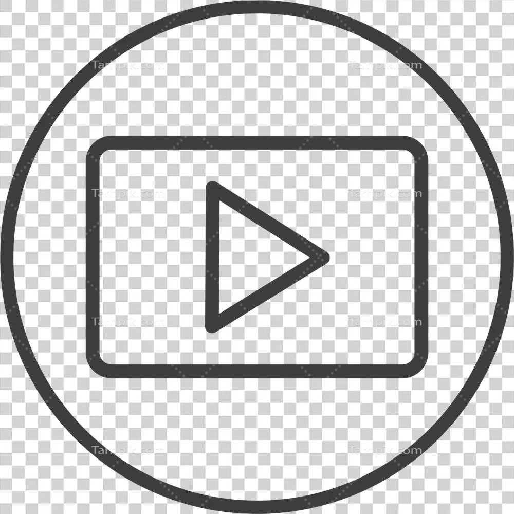آیکون پخش در قاب دایره‌ای مشکی با خطوط نازک