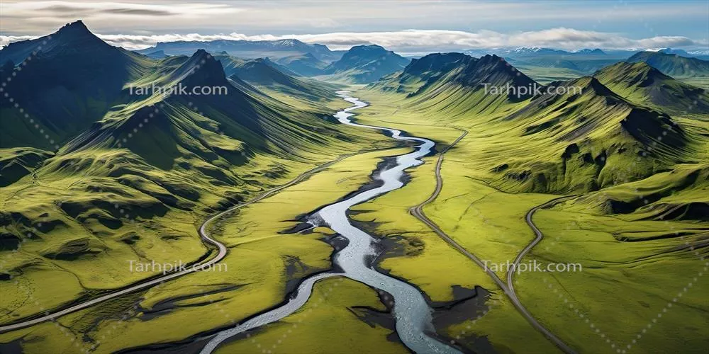 تصویرسازی زیبای طبیعت با محوریت هوش مصنوعی در فضای باز و مناظر کوهستانی