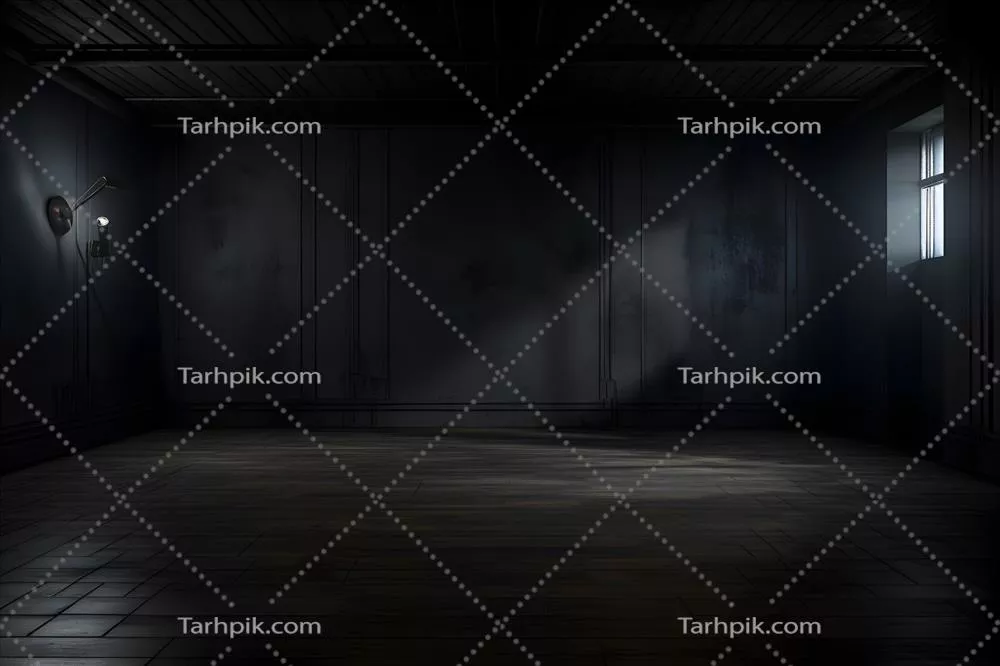 اتاق خالی با دیوار و نور برای نمایش محصولات - طراحی داخلی تاریک