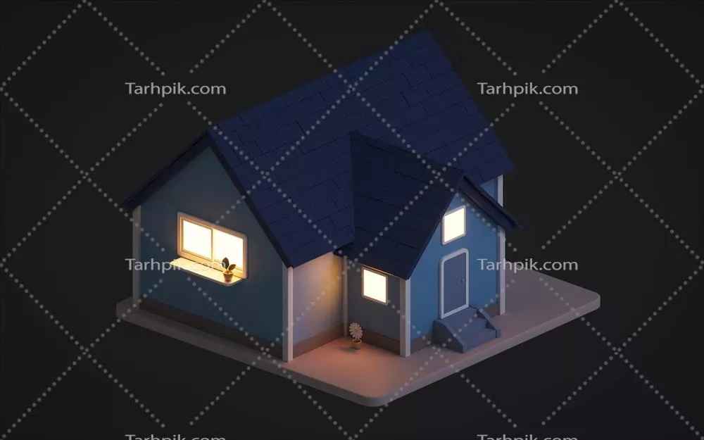 طراحی و رندر سه بعدی خانه کارتونی: اقامتگاه تخیلی و خلاقانه