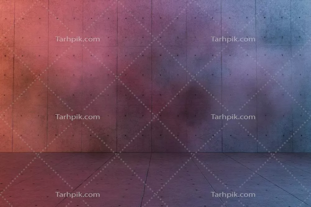فضای خالی و بتنی پر از مه در رندر سهبعدی