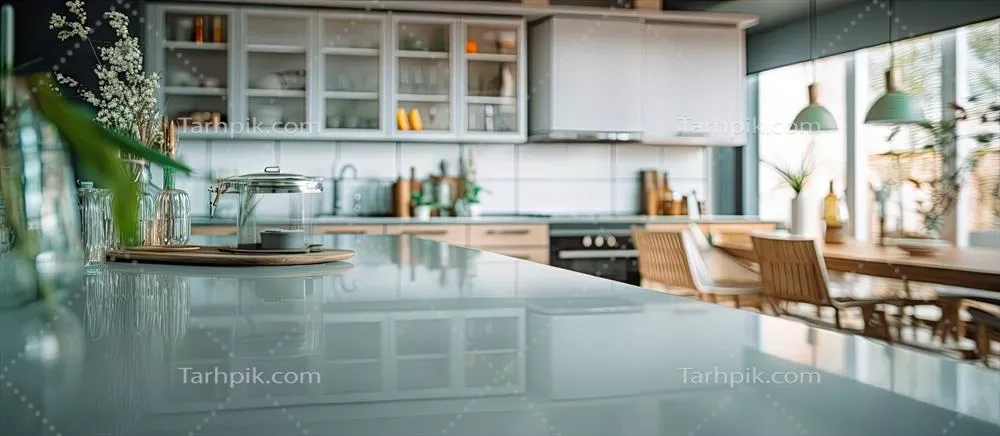 الهام طراحی داخلی منزل از نمای مبهم آشپزخانه با جزئیات زیبا