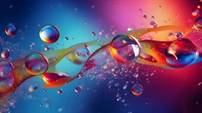 پسزمینه والپیپر انتزاعی با حبابهای پرنده در وضوح بالا با استفاده از هوش مصنوعی