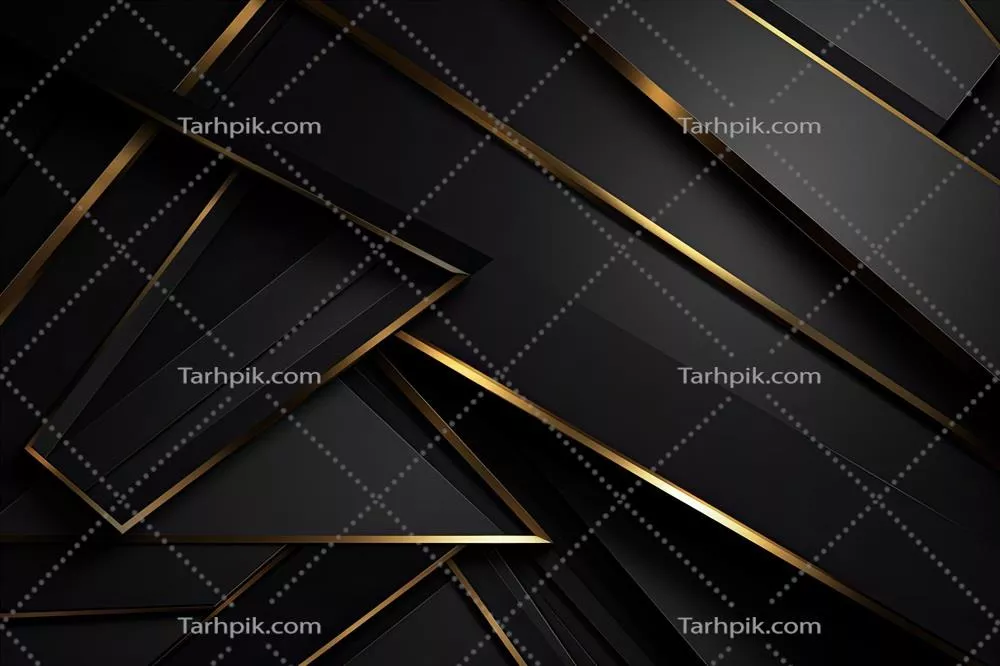 زمینه انتزاعی لوکس با طراحی مشکی و طلایی برای پروژه‌های شما