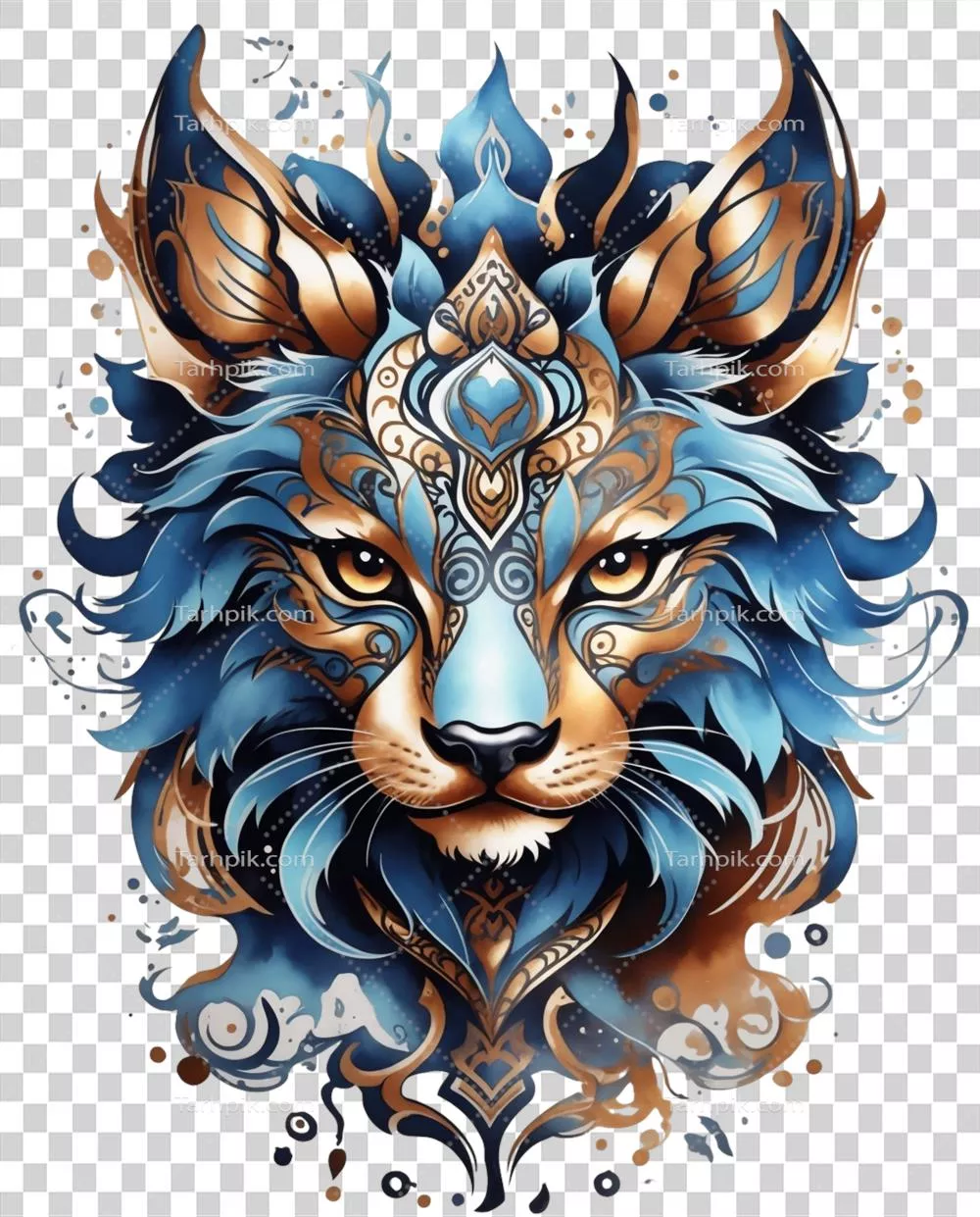 تیشرت طراحیشده با هوش مصنوعی با تصویر یک ببر شکارچی