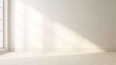 پس‌زمینه انتزاعی مینیمالیستی با نور طبیعی و سایه پنجره بر روی دیوار