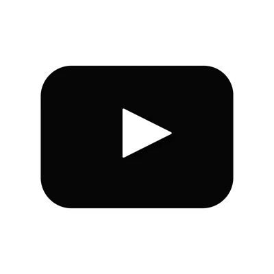 لوگوی مشکی یوتیوب با پسزمینه شفاف و طراحی مدرن