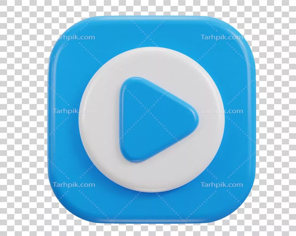 تصویر 3D از آیکون دکمه پخش با طراحی مدرن و جذاب
