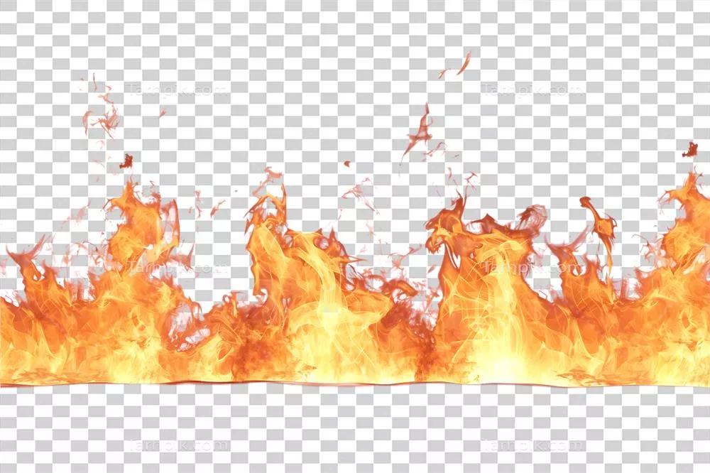 افق آتشین به عنوان یک جلوه بصری در زمینه شفاف