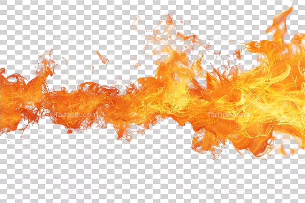 افق آتشین جدا شده از پسزمینه شفاف